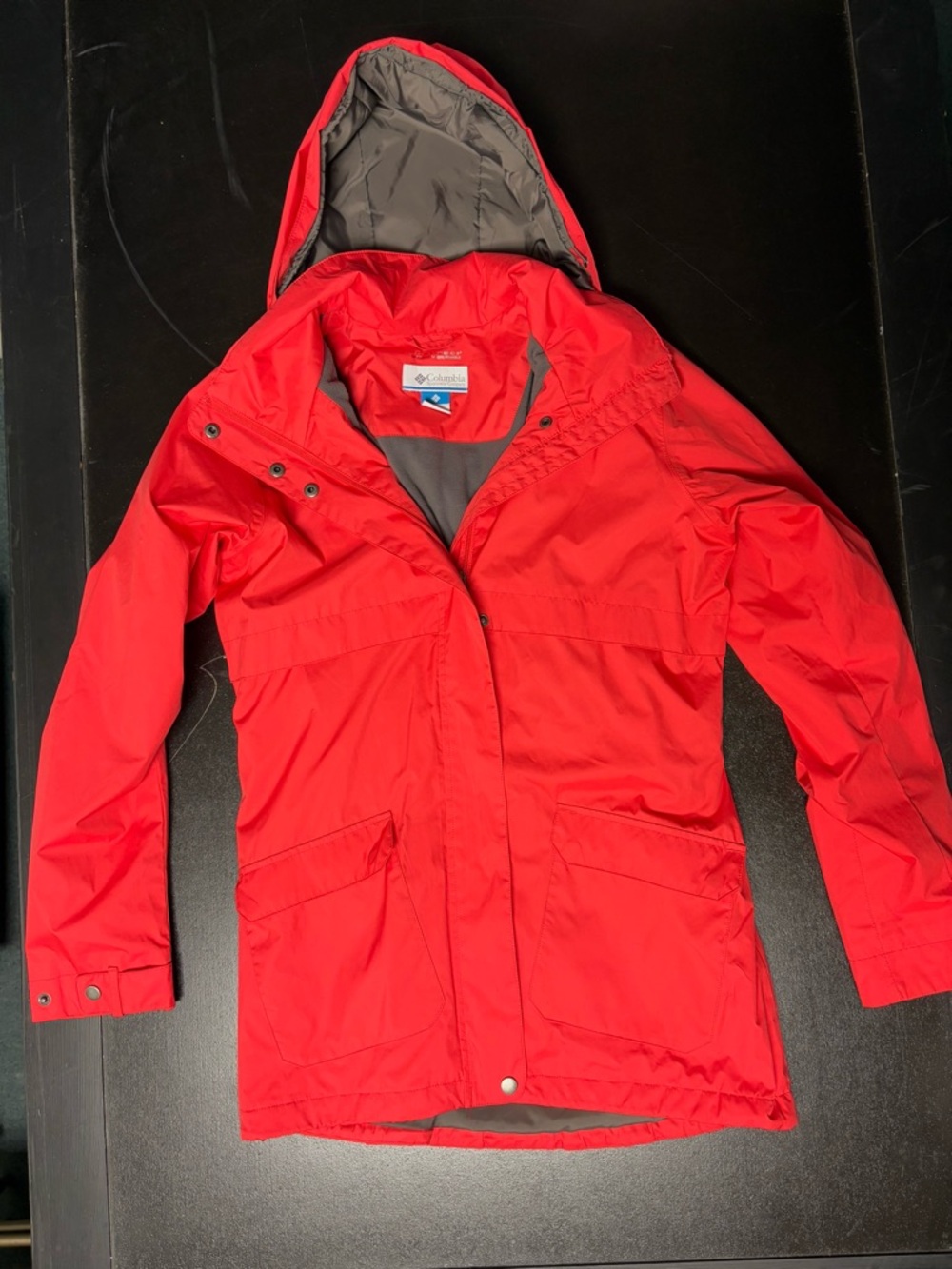 Columbia Bright Red Hooded Shell Jacket